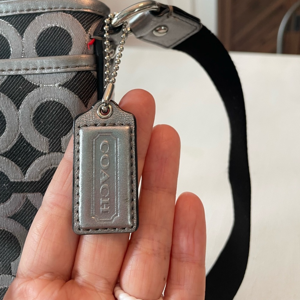 Coach Black and Silver Crossbody Bag EUC - Picture 3 of 7